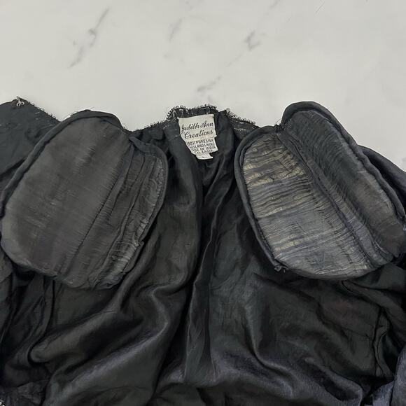 Judith Ann Vtg silk Patchwork Embroidered jacket Quilted sequin Embellished Sz L - Picture 13 of 15